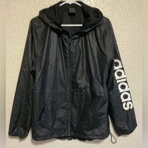 Adidas Black Windbreaker with White Logo